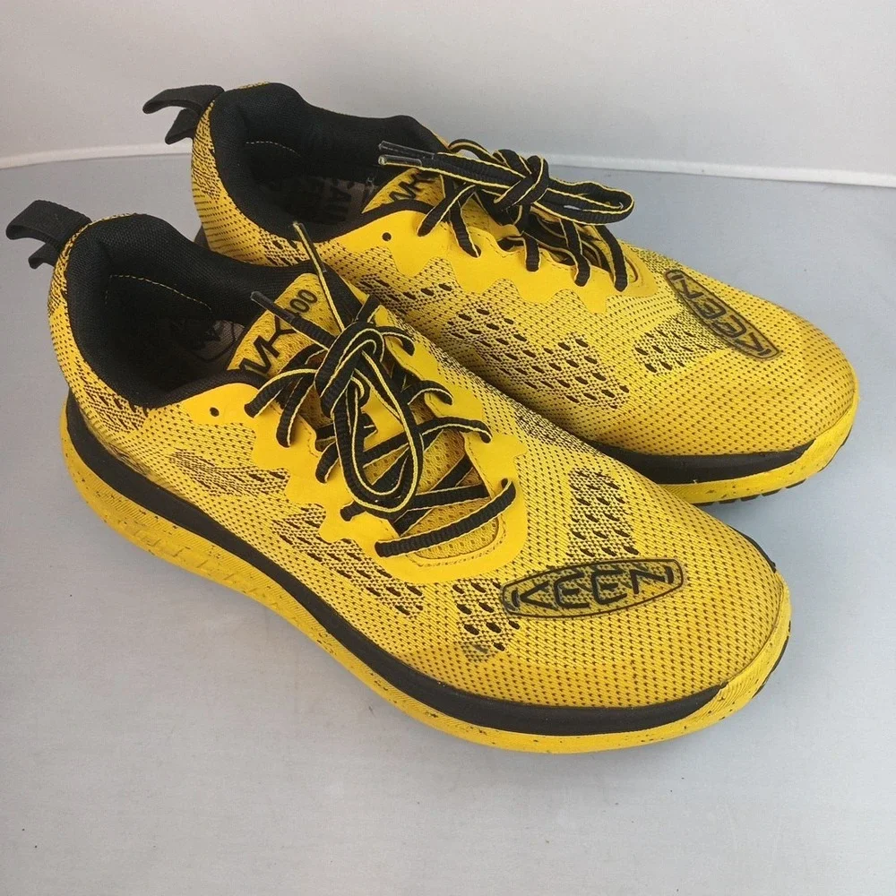 Men's KEEN WK400 Test Team Lace Up Walking Shoe, Yellow, Sz 10, MSRP $170